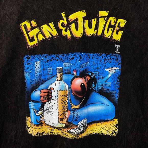 Death Row Records Snoop Doggy Dogg Gin & Juice Rap Tee M/L - Picture 2 of 4